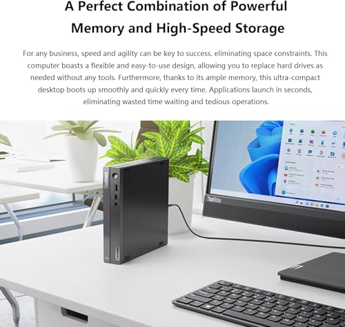 Image of Lenovo ThinkCentre Neo 50q Gen4 1L Mini PC | Intel 12th Gen CPU (6Cores, Up to 4.4GHz) | 32GB RAM, 1TB SSD | Windows 11 | WiFi 6, RJ45 | UHD Graphics | Dual 4K Display Support