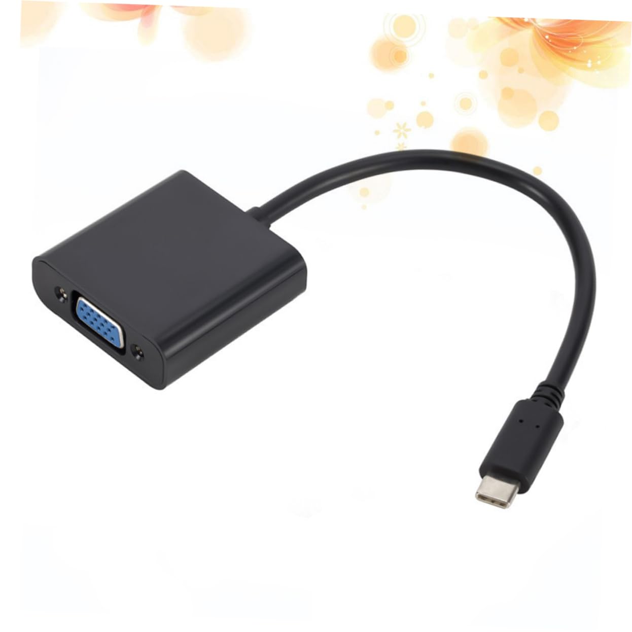 OSALADI 3pièces Adaptateur USB-c vers Vga Câble De Connexion Type-c Male vers Vga Femelle pour TV Projecteur Moniteur Noir