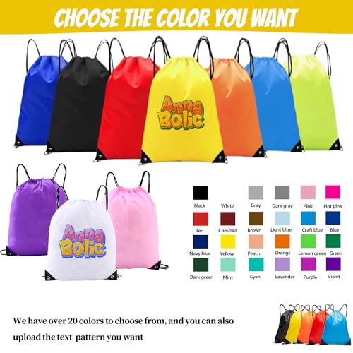 Custom Drawstring Bags with Logo/Text/Name,Personalized Backpack Bulk for Gym, Camping, Beach, Outdoor Sports,Customized Gift Bags for Promotion, Publicity2