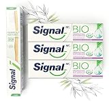  Signal Kit Régime Dentaire 3 Dentifrices Bio Protection Naturelle et Action Anti-Plaque, 1 Brosse à Dents Manuelle Souple Bambou 100% Naturel (Lot de 3 Dentifrices et 1 Brosse à Dents)