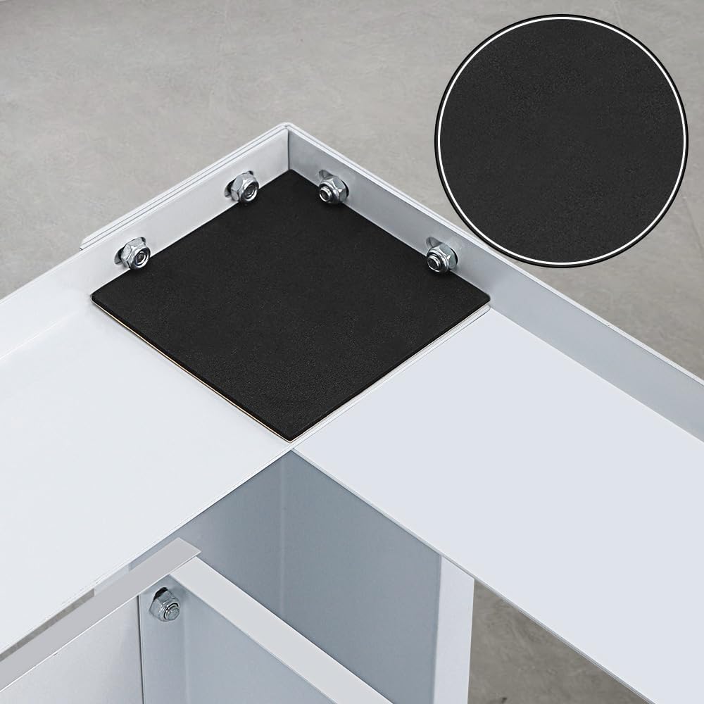 Base per lavatrice con cassetto, max. 150 kg, base per lavatrice in acciaio, con cuscinetti antiscivolo, telaio per asciugatrice, frigorifero, bianco, 64 x 54,5 x 32 cm (LXBXH)