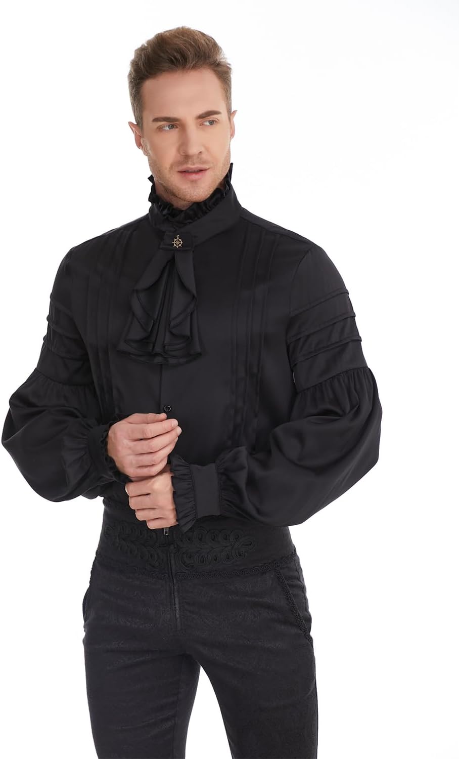 Mens Steampunk Renaissance Medieval Gothic Victorian Pirate Shirt