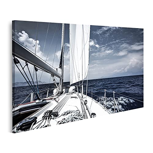 Tableau sur toile voilier de luxe pour habiller un grand mur vide de salon