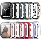 14 Pack Case with Tempered Glass Screen Protector for Apple Watch Series 8 Series 7 41mm,JZK Hard PC