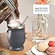 Mate Becher, Edelstähle Mate Tee Set, Mit Strohhalmlöffel und Reinigungsbürste, Mate Gourd Set für Mate Tee, Kaffee, Milch und Saft, Grau, 8oz