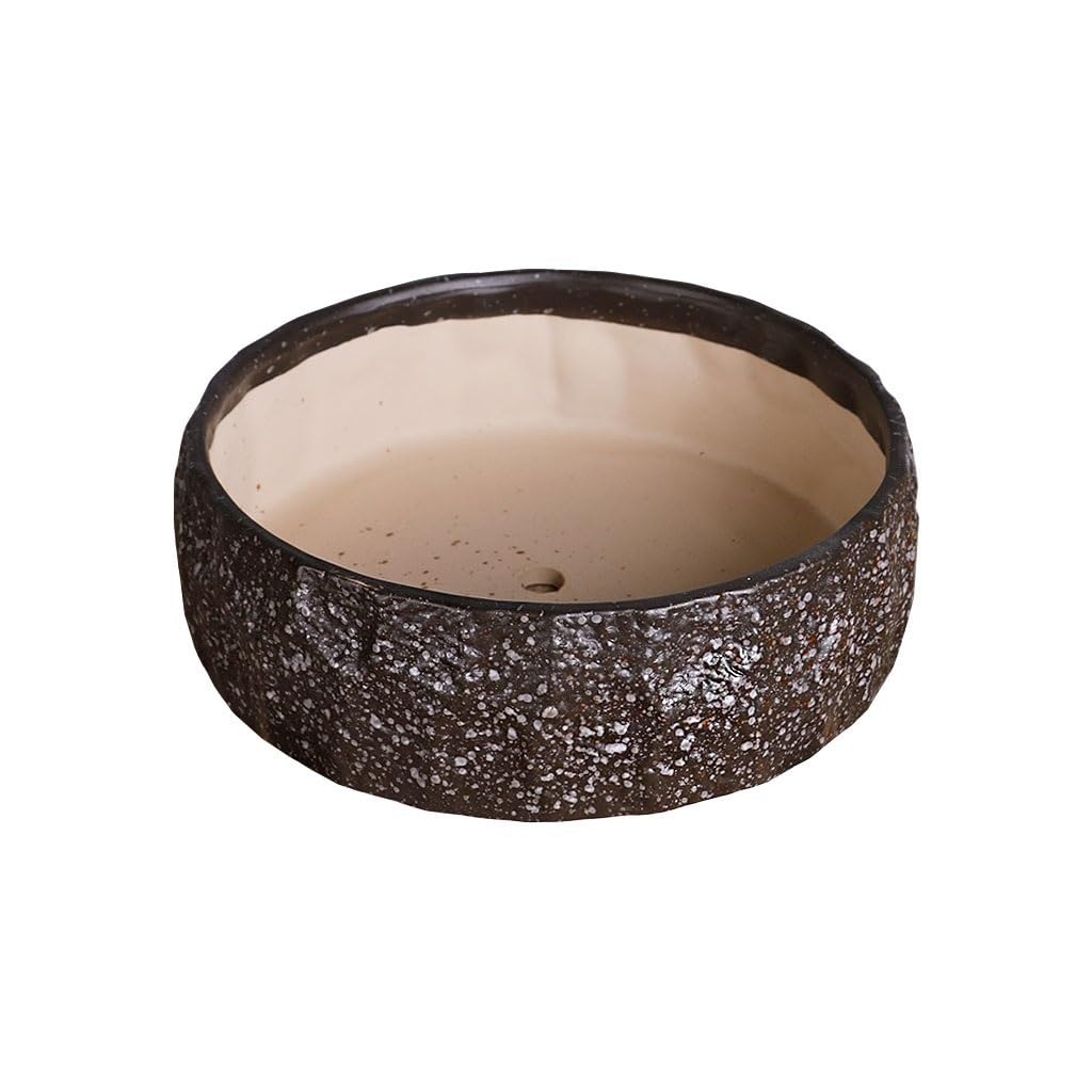 Gelasige E Gelasig Flower Pots Larg Diameter Succulent Flower Pot Ceramic Larg Flower Pot Simpl Rough Pottery Succulent Plant Platter Outdoor Flower Pots(E)