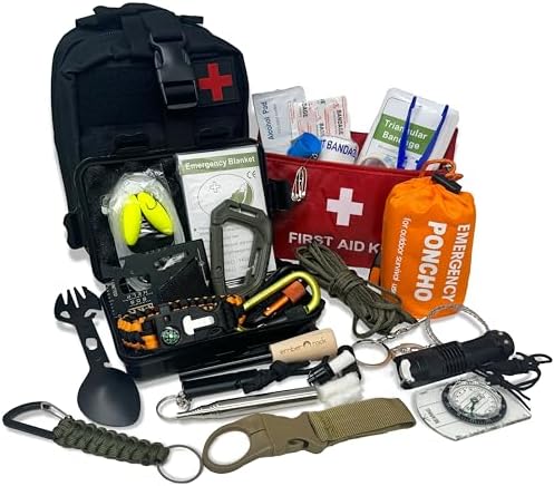 Kit de supervivencia de emergencia - 22 en 1 Equipo de superviven...