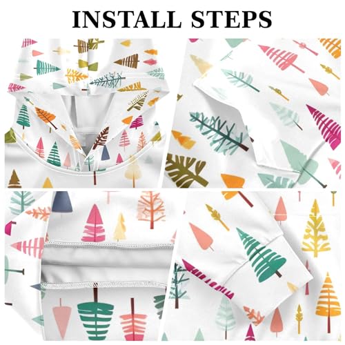 Kids Hoodies Sweaters Christmas Xmas Trees Hooded Sweatshirts with Big Pockets for Boys Girls B04002943