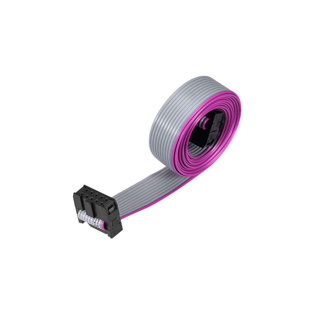 IDC Wire Flat Ribbon Cable FC/FC Connector A-type 10 pin 2,54 mm Pitch 1 m Length Grey
