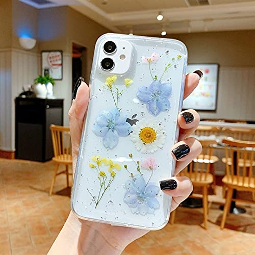 Coque iPhone 13 Pro Max antichoc transparente aux fleurs séchées HUILUN