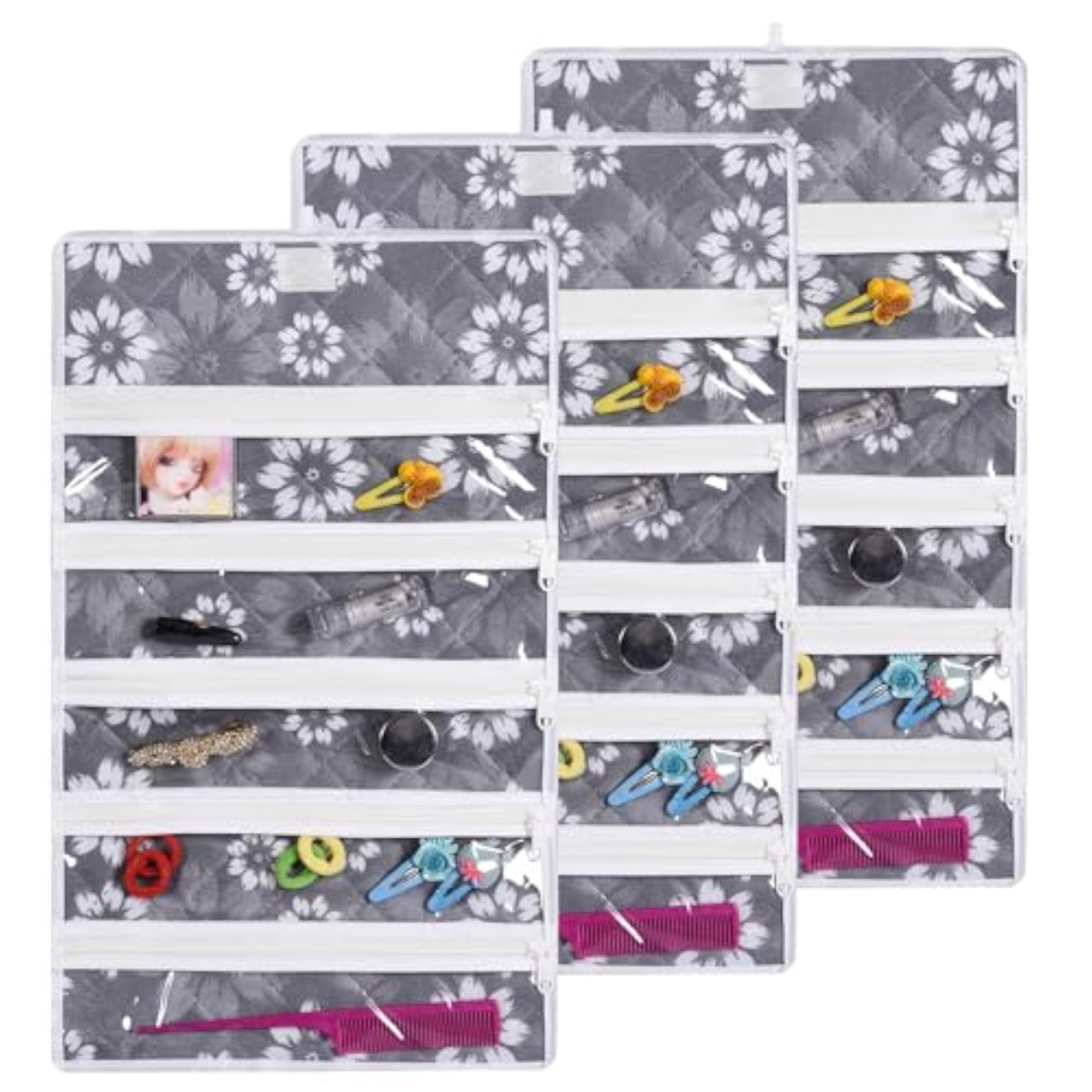 Pack of 3 Hanging Makeup Organizer, Waterproof Storage