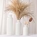 Small White Ceramic Vase Set of 3, Boho Modern White Flower Vase Room Decor, Farmhouse Decor, Vases for Your Kitchen, Bathroom, Bedroom, Living Room, Office&Shelf Centerpiece Table Decorations