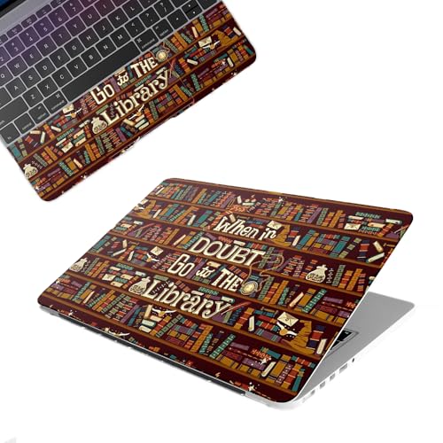 Image of Galaxsia Library Quote Top+Wrist Pad Vinyl Laptop Skin /Sticker /Cover Upto 15.6 Inches Laptops Laminated-Removable-HD Quality Compatible for Hp-Dell-Sony-Lenovo-Asus etc.(15x10 Inches)
