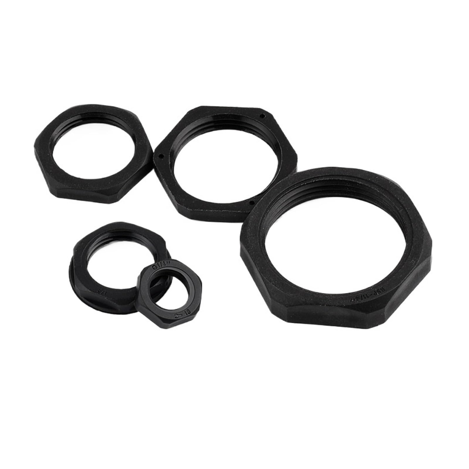 3~20 szt. Czarna nylonowa nakrętka sześciokątna G gwint 1/4" 3/8" 1/2" 3/4" 1" 1,2" .5" Części standardowe do mocowania pagody Adapter rury wodnej(G1-1l4 inch,20pcs)