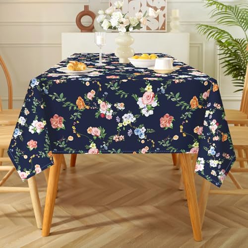 Nappe de table fleurs anti-taches lavable pour cuisine et fêtes - 6