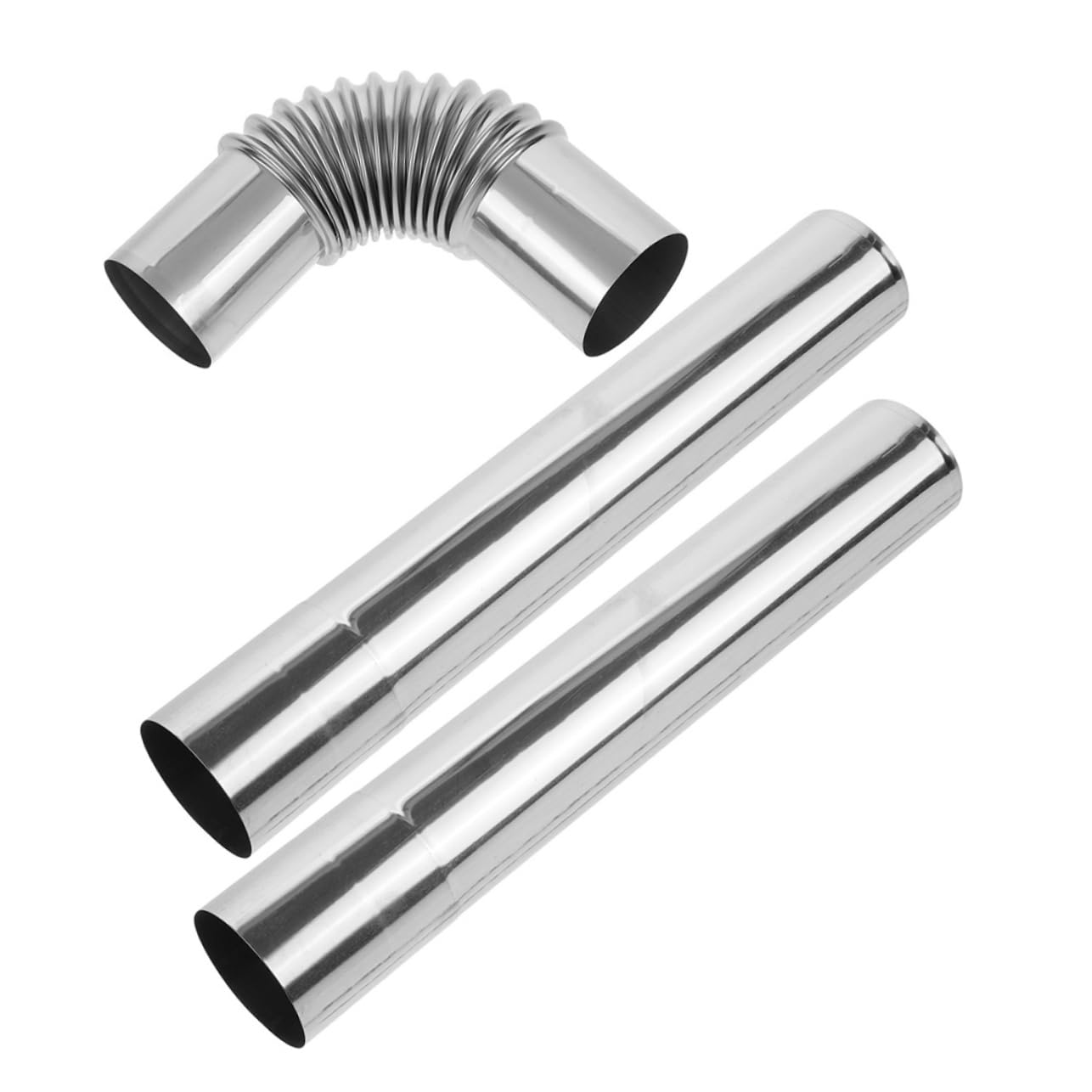Happyyami Stainless Steel Chimney Pipe Kit 2 Straight Tubes and 1 Elbow Connector for Tent Stove Fireplace and Home Heating High Temperature Resistant Flue Vent Tube Easy to Install