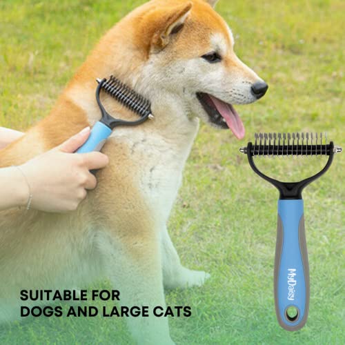 MYDAISY Hundebürste Unterwolle, Hundebürste Langhaar Unterwolle, Katzenbürste Langhaar, Hundekamm, Unterfellbürste Katze, Hunde Bürste, Unterfellbürste Hunde, Hundekamm Langhaar