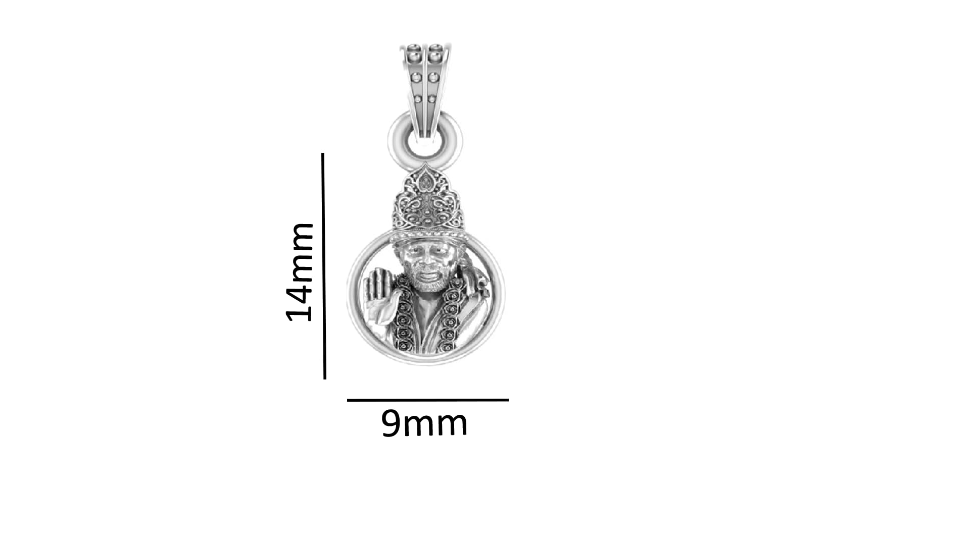 Akshat Sapphire 92.5% Pure Sterling Silver God Shirdi Sai Baba Pendant Locket For Kids and woman - KD7278 1