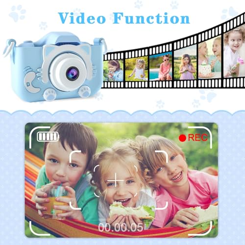 Câmera Digital Infantil com Filmadora e Visor LCD – Câmera Fotográfica para Crianças de 3 a 12 Anos,