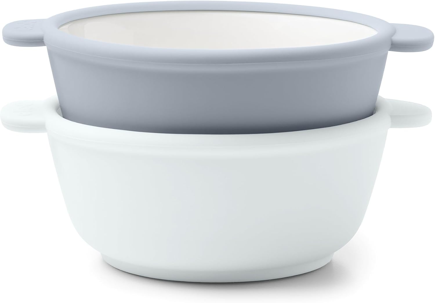 Ello Clean Start Toddler Bowls 2 Pack | Ceramic Kids/Baby Bowls with Silicone Sleeves | BPA-Free, Plastic-Free | Microwave & Dishwasher Safe | High Chair Friendly, Stackable | Cashmere Pink/Dune
