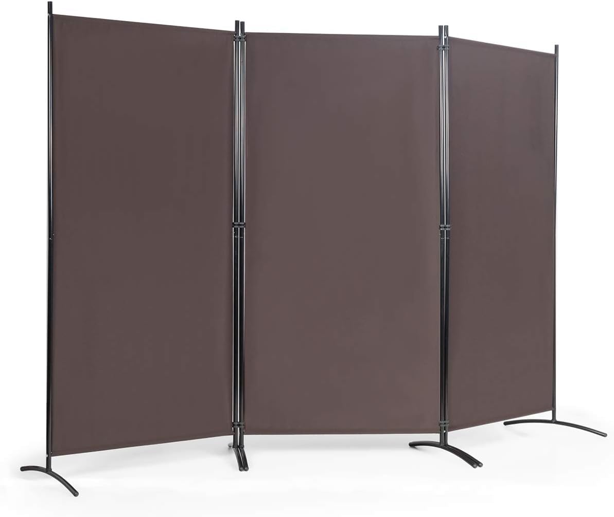 FANTASK Paravento - Divisorio pieghevole, 3 pezzi, 260 x 183 cm, divisorio da parete in metallo e poliestere, interno in poliestere, privacy Room Divider