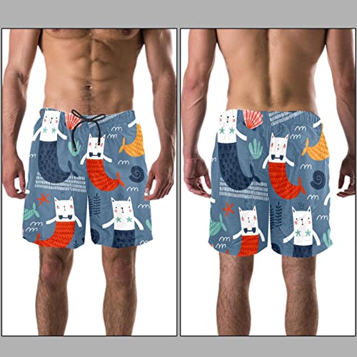 Maillots de Bain Hommes Chat Sirènes JDEZ Short de Plage - 3