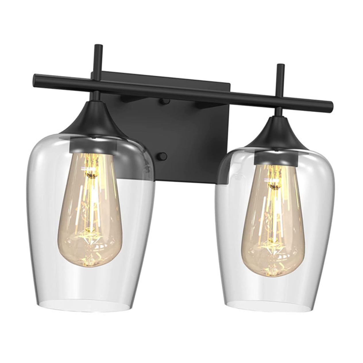 Veemoon Retro Flammige Bad Wandlampe mit Klarglas und Vintage Spiegelleuchte für Flur Schlafzimmer Wohnzimmer Stilvolle Badezimmerbeleuchtung mit Natürlicher Warmer Atmosphäre