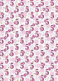Geschenkpapier zum 5. Geburtstag, für Mädchen, gepunktet, Alter 5, niedliche Punkte,...