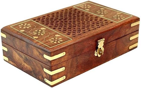 Boîte à bijoux en bois robuste pour un rangement floral sécurisé