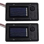ULEMONDEE Solar Lantern Top Replacement Parts LED Solar Panel Lantern Lid Light Bulb Accessories Battery Box for Outdoor Hanging Lanterns DIY Table Light Patio Decor (2 PCS)