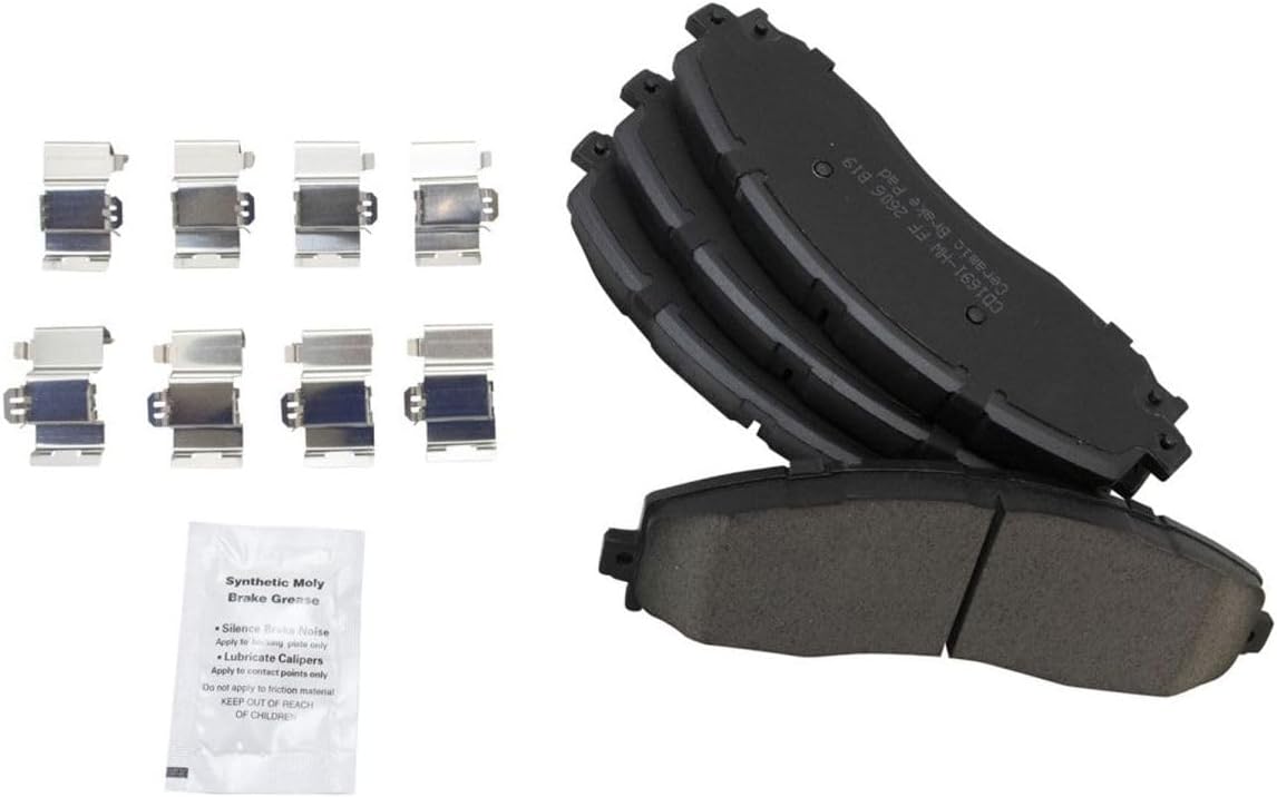 Rear Ceramic Brake Pad & Rotor Kit with Parking Shoes for Ford for F250 SuperDuty 6.2L/6.7L 13-21 & SuperDuty 7.3L 20-21 for F350 SuperDuty 6.2L/6.7L 13-21 & SuperDuty 7.3L 20-21