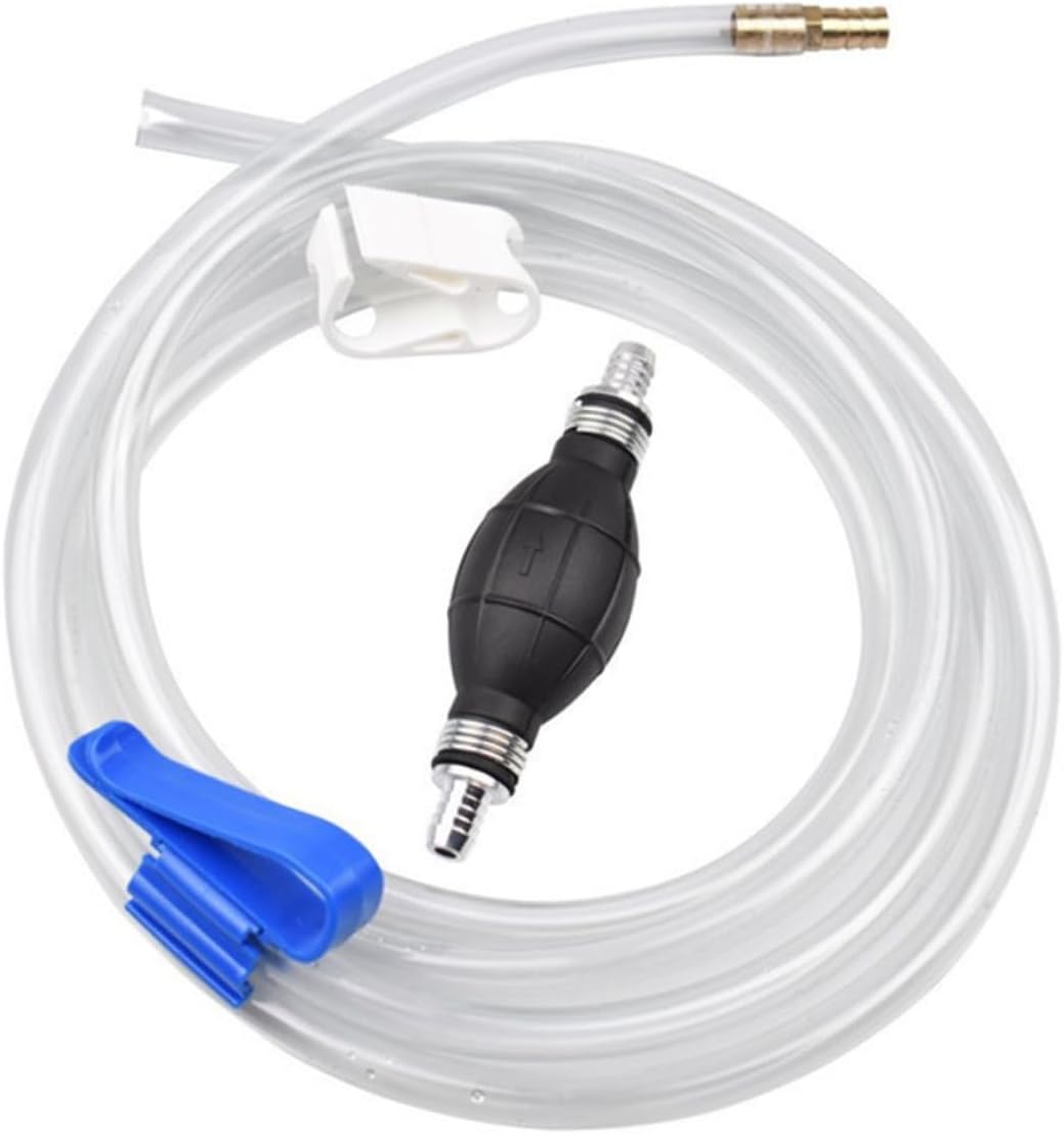 Manual Suction Hose Set for Vehicle Guide Oil and Water Transfer, Handheld Siphon Pump with Sturdy Tube for Aquarium, Car, and Industrial Fluid Suction