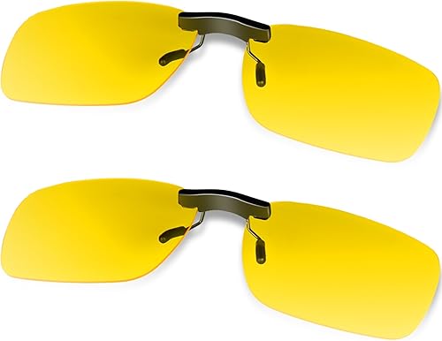 Polarized Clip-On & Flip-Up Driving Glasses Night Vision & Sun Lenses, UV400 Over-Glasses