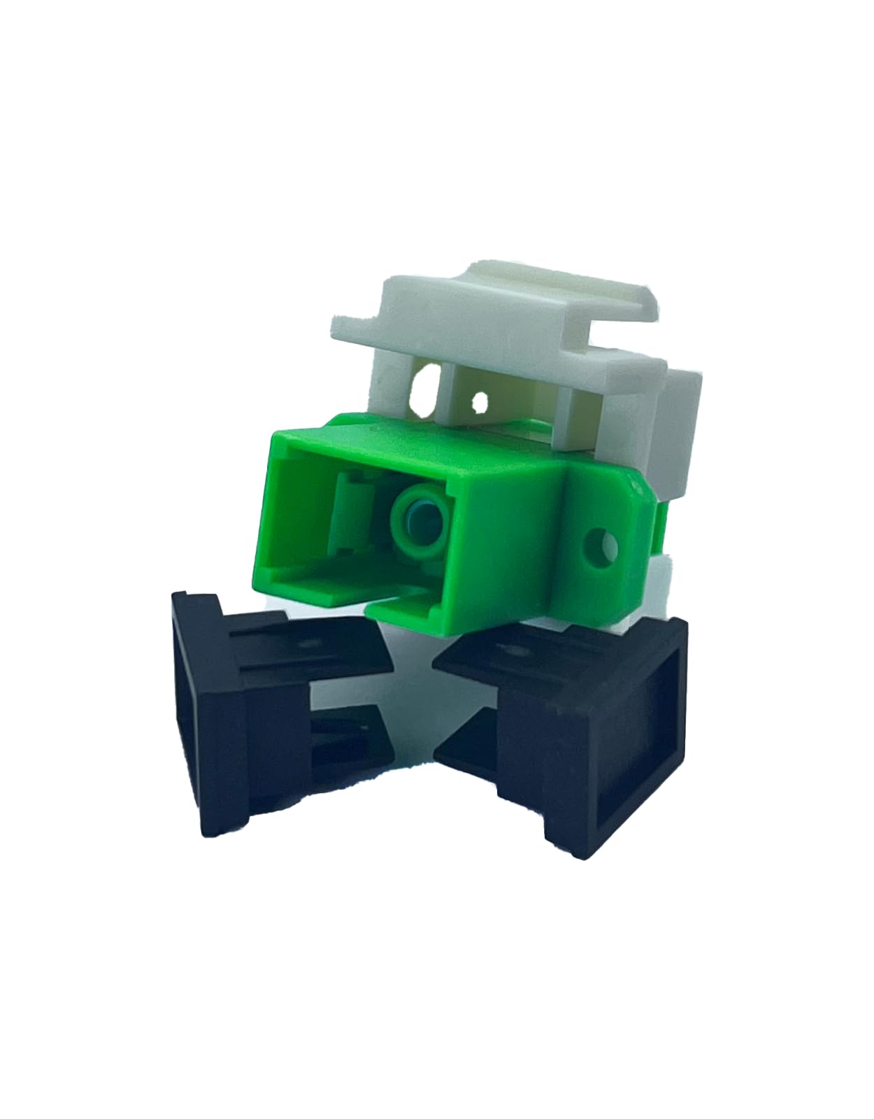 Paquete de 50 acopladores de fibra óptica SC monomodo para paneles de conexión y placas de pared, adaptador de cable de fibra óptica (verde hierba, contacto físico en ángulo)