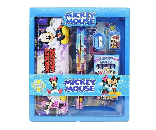Image of Cartoon Printed Pencil Pen Eraser Sharpener Stationary Kit Set for Girls Birthday Gifts for Kids Mickey Mouse