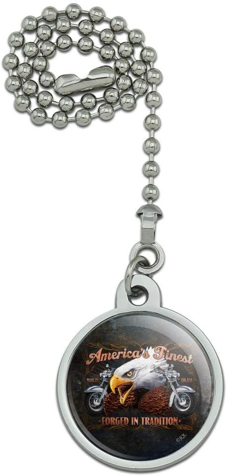 GRAPHICS & MORE Motorcycle America's Finest Forged in Tradition USA Eagle Ceiling Fan and Light Pull Chain