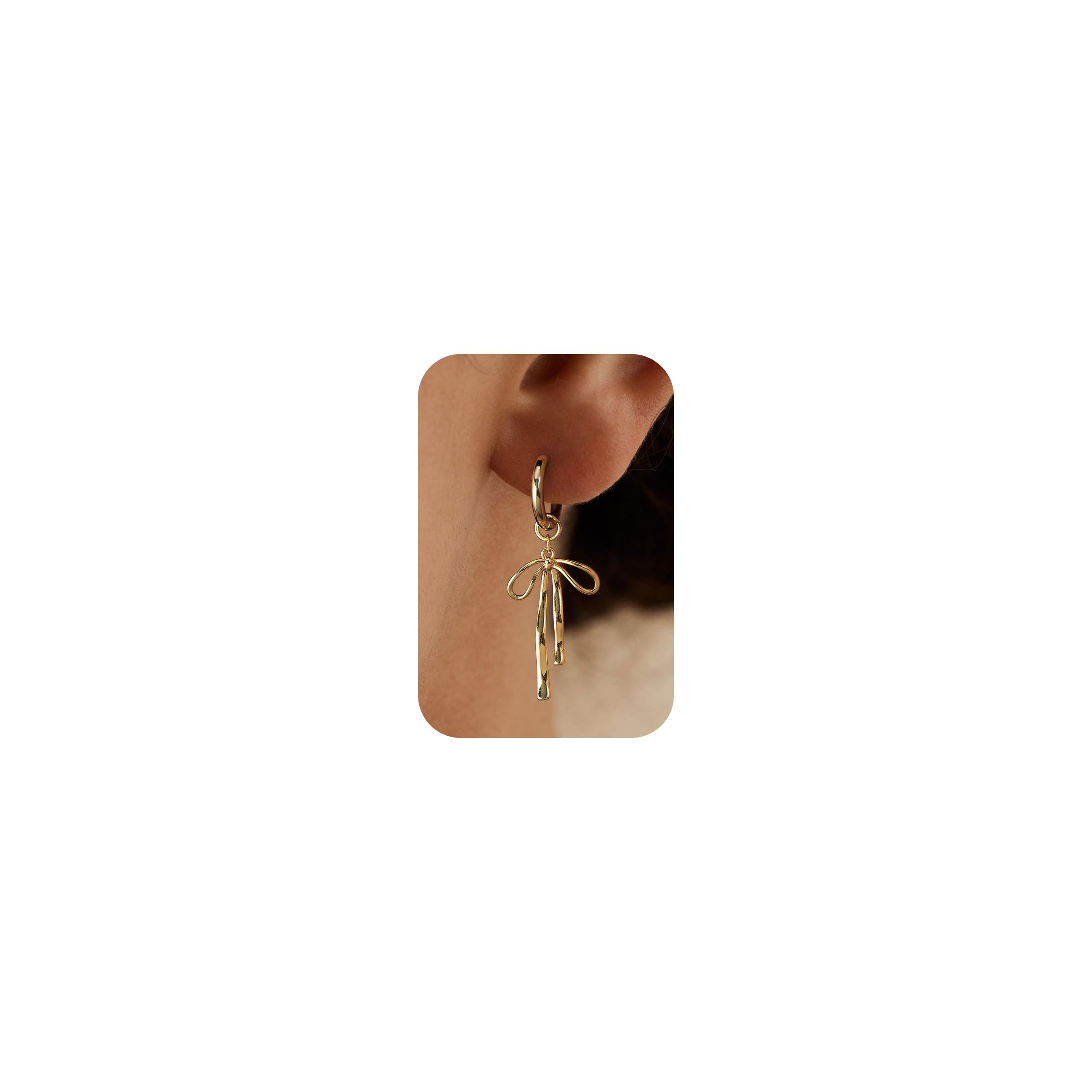 BSGRL Huggie Earrings-14k Gold Plated Bee Feather Moon Star Leaf Cross Starfish Snakle Heart Shell Drop Huggie Hoop Earrings For Women