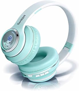 GameSir Astro Junior Wireless Headphones with 40mm Drivers, Deep Bass Stereo Sound, Bluetooth 5.3, Over-Ear Noise Isolation Headset with LED Light, Built-in Mic for PC, Mobile & Laptop (Green)