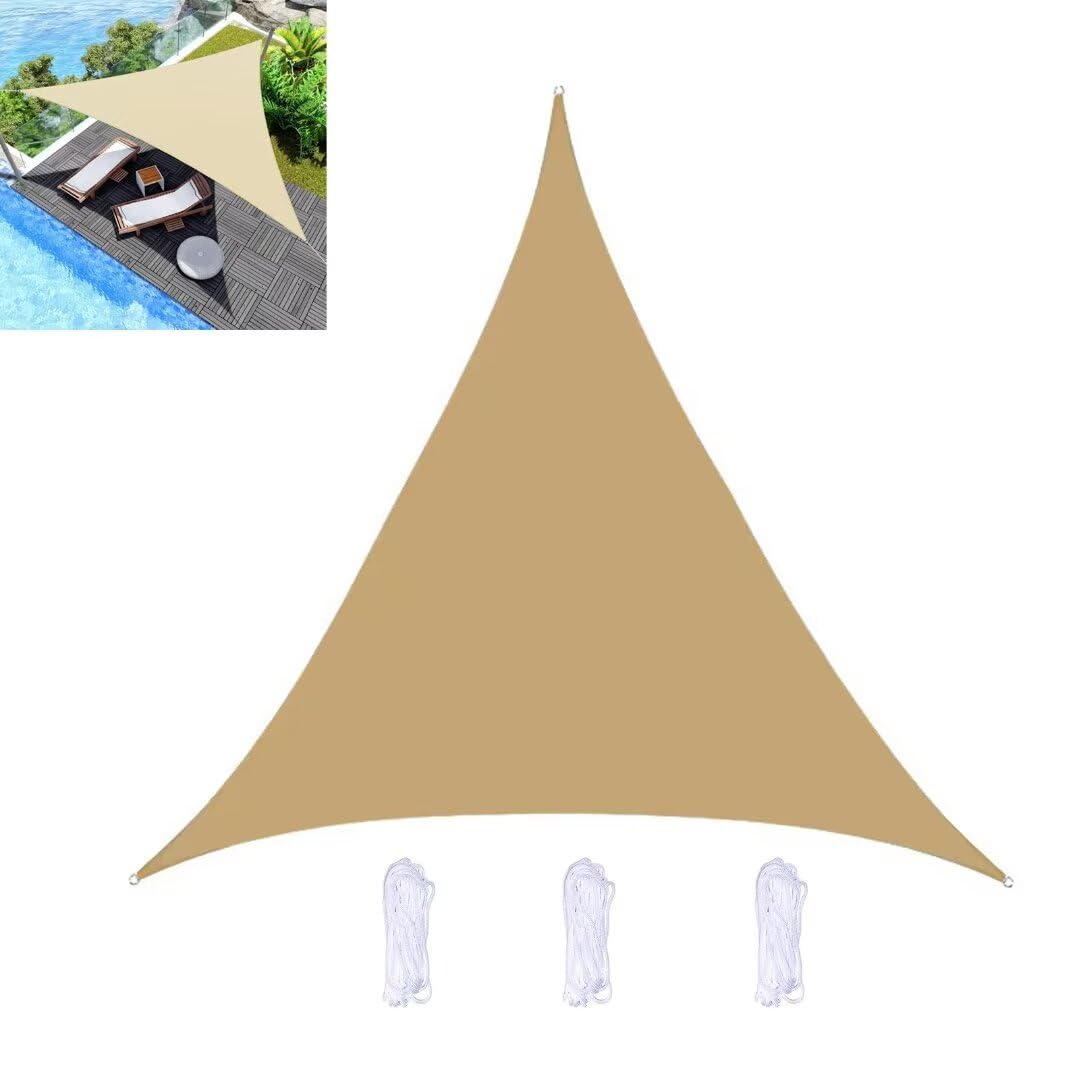 Voile d'ombrage triangulaire pour fête et repas en terrasse extérieure protégée du soleil