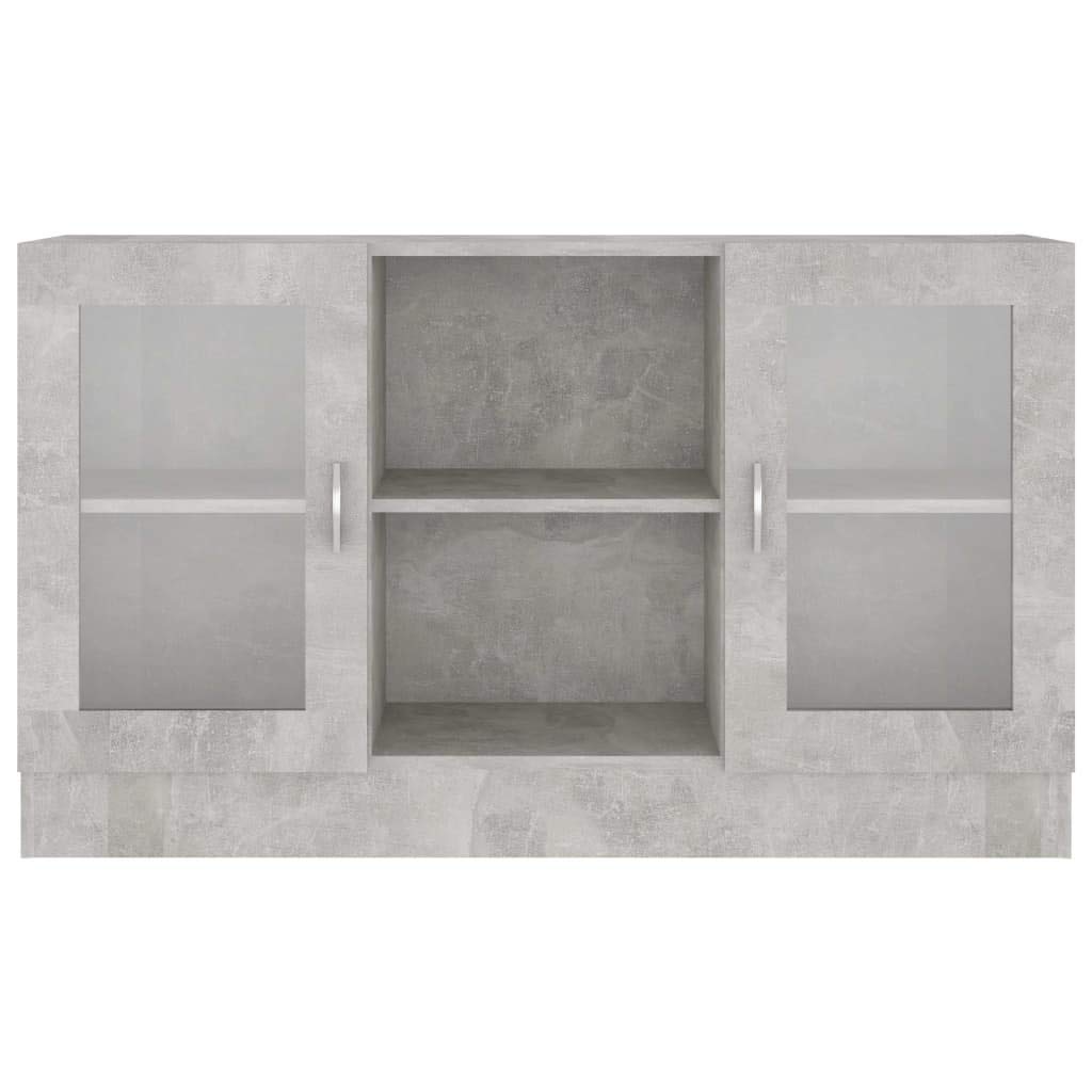 Armadietto con Vetrina Grigio Cemento 120x30,5x70 cm Truciolato