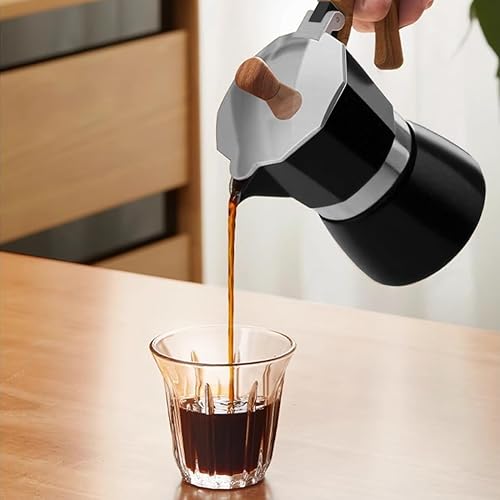 Miniatura 6 de Moka Pot - Máquina de café expreso para café cubano rico y café expreso de estilo italiano, percolador de aluminio de 3 tazas, experiencia de