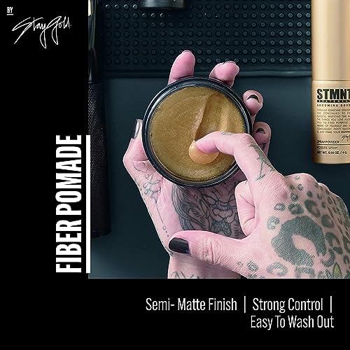 Stmnt Grooming Goods Fiber Pomade, 3.38 Oz | Semi-Matte Finish | Strong Control | Easy To Wash Out #TOP3
