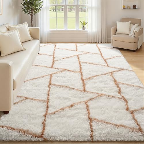 Tapis en peluche douce de salon style géométrique chic et moderne - 5