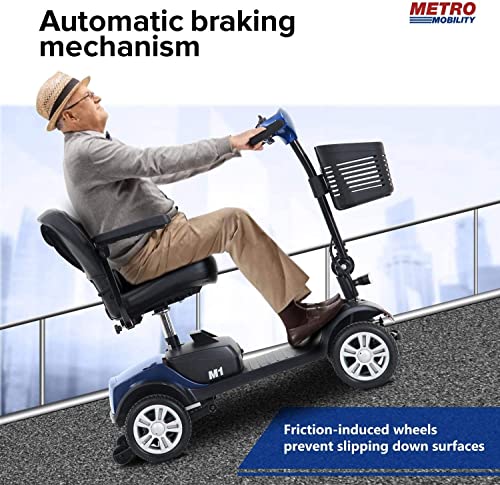 Electric Powered Mobility Scooters for Seniors Adults 300lbs Max Weight, 4 Wheel Folding Mobility Wheelchair for Travel - Long Range Power Battery w/Charger and Basket