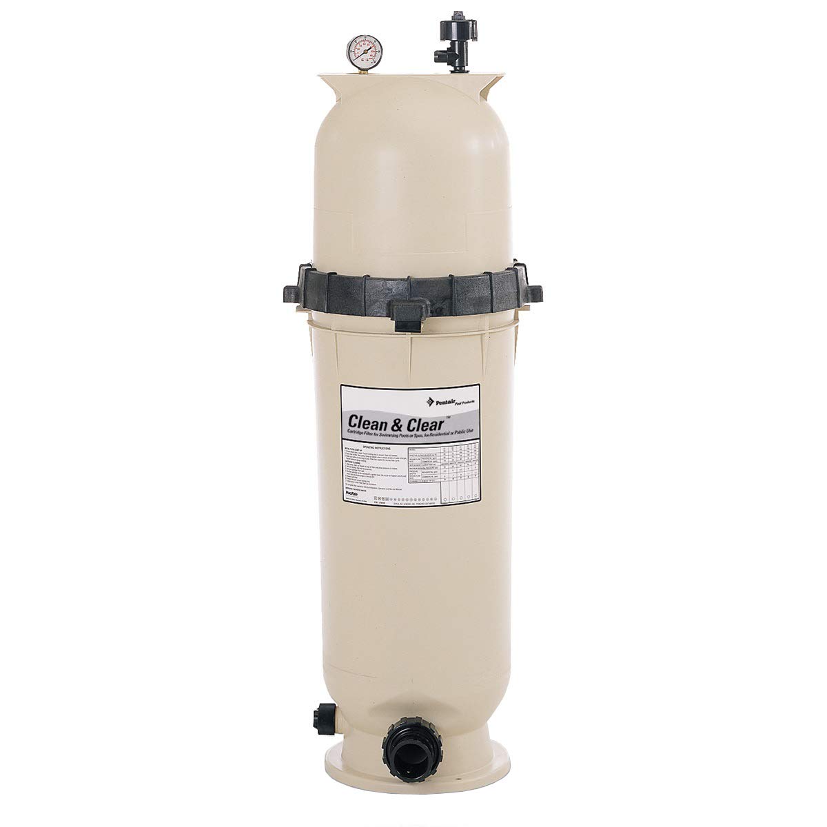 Pentair 160315 Clean & Clear Fiberglass Reinforced Polypropylene Tank Cartridge Pool Filter, 75 Square Feet, 75 GPM (Residential)