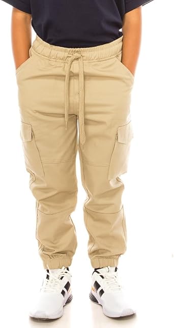 unik Boys Uniform All Elastic Waist Pull-on Cargo Jogger Pants CG04