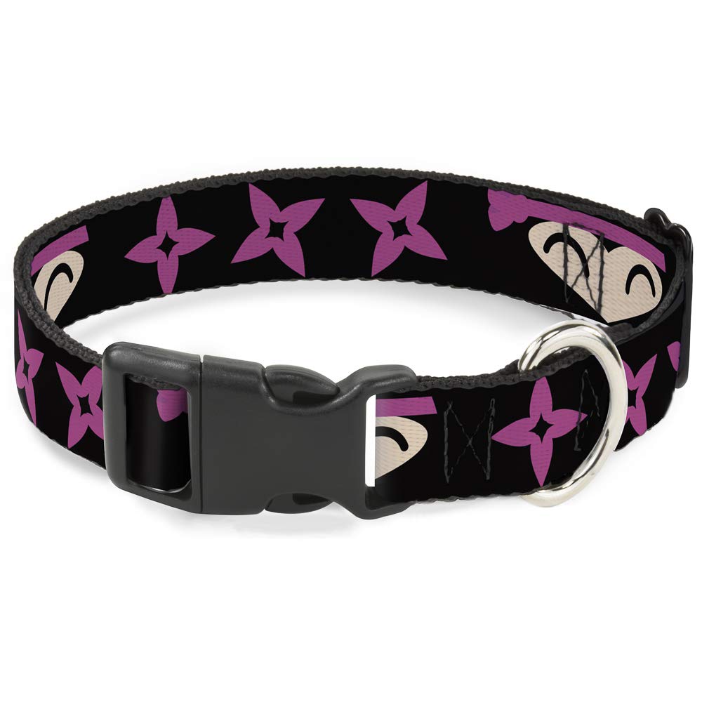 Pince à col étroit Ninja étoile noir et rose Buckle Down pour grands chiens
