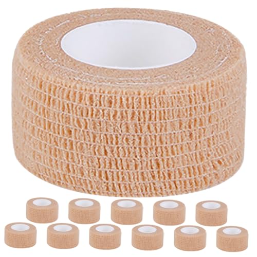 GOOHOCHY 12 Rolls Self Football Sports Wrap Athletic Wrap Self Toe Bandages Finger Bandages Wrapping Tape for Injuries Sports Tape for Fingers Non-Woven Fabric