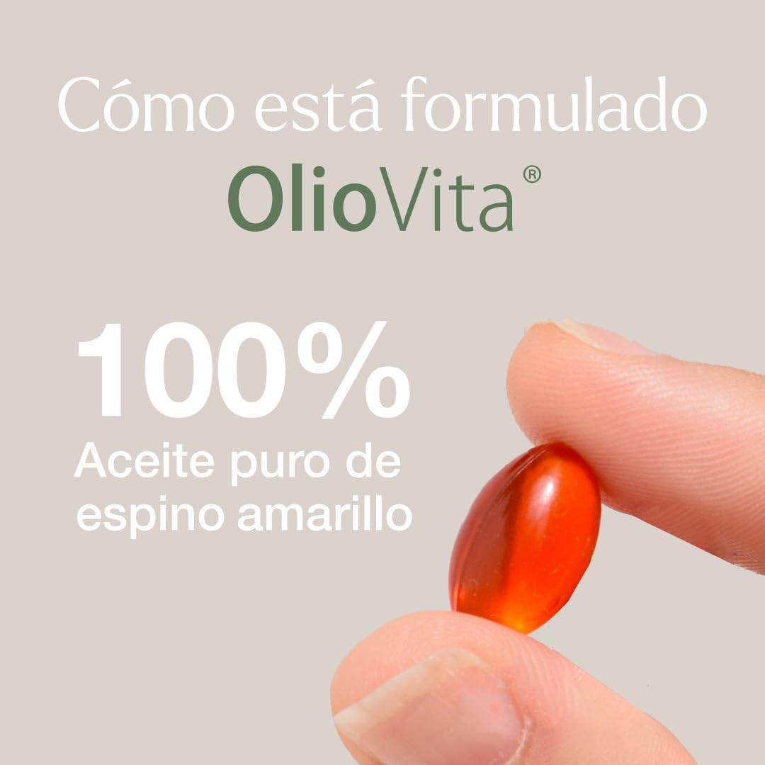 Vitae – Oliovita 120 cápsulas | Espino Amarillo Rico en Omega-7 | Omega 3-6-9 y Vitaminas A+E | Hidratación y Nutrición de Piel y Mucosas | Apoyo en Sequedad y Menopausia