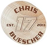 Nascar #17 Chris Buescher Wood Coaster Engraved 4-Pack